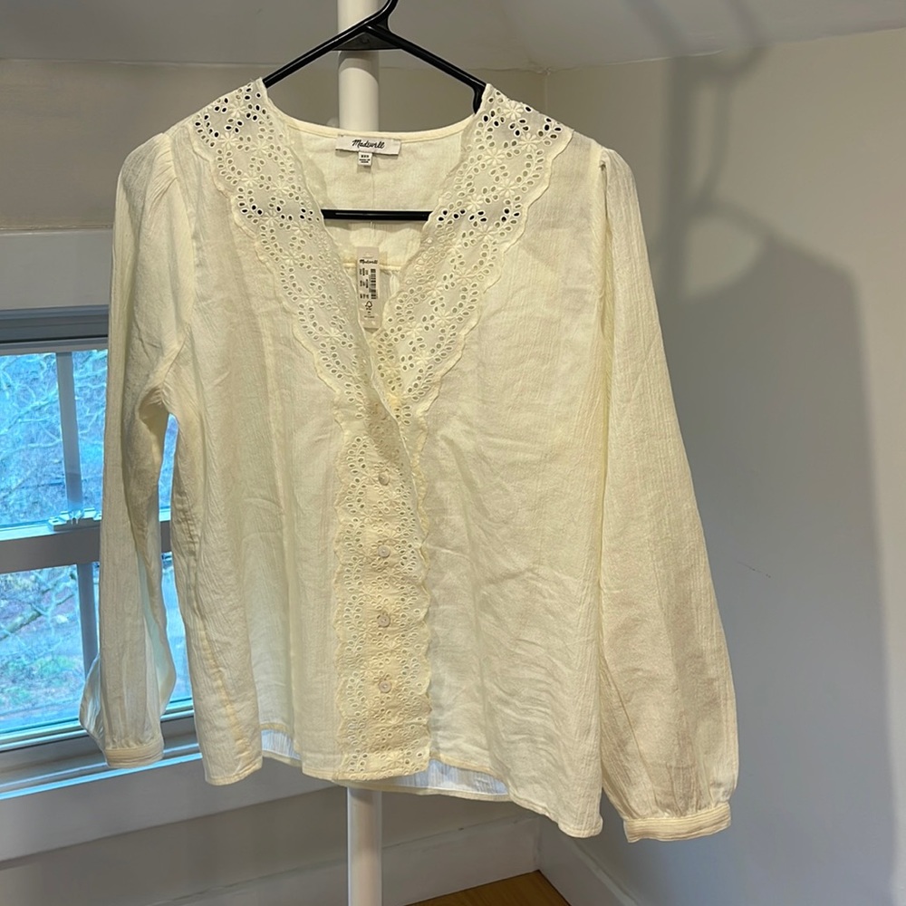 NWT Madewell Lace Blouse, Size XXS
